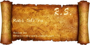 Rabi Sára névjegykártya