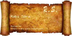 Rabi Sára névjegykártya