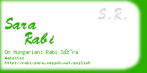 sara rabi business card